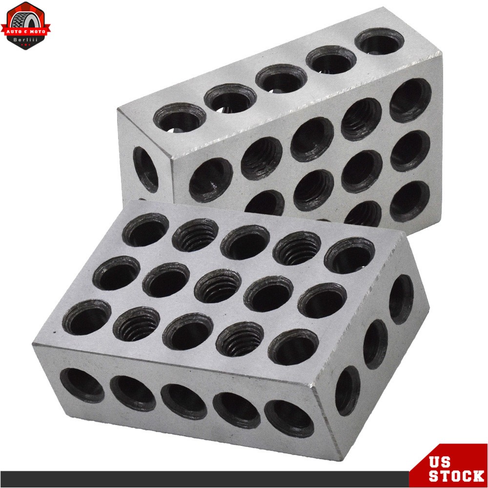 1-2-3 Blocks 23 Holes .0002″ Machinist 123 Jig 1 Matched Pair High Precision US
