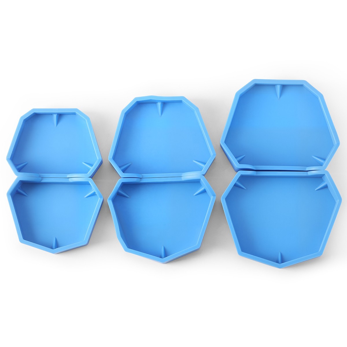 6pcs/set Dental Silicone Rubber Lab Plaster Model Former Base Molds Tool Tray