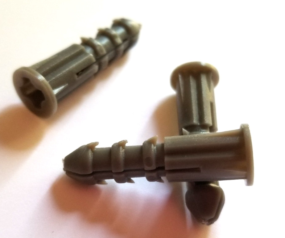 Ribbed Barbed Plastic Anchors #10-12 x 1-1/4″ Gray , With or Without Screws