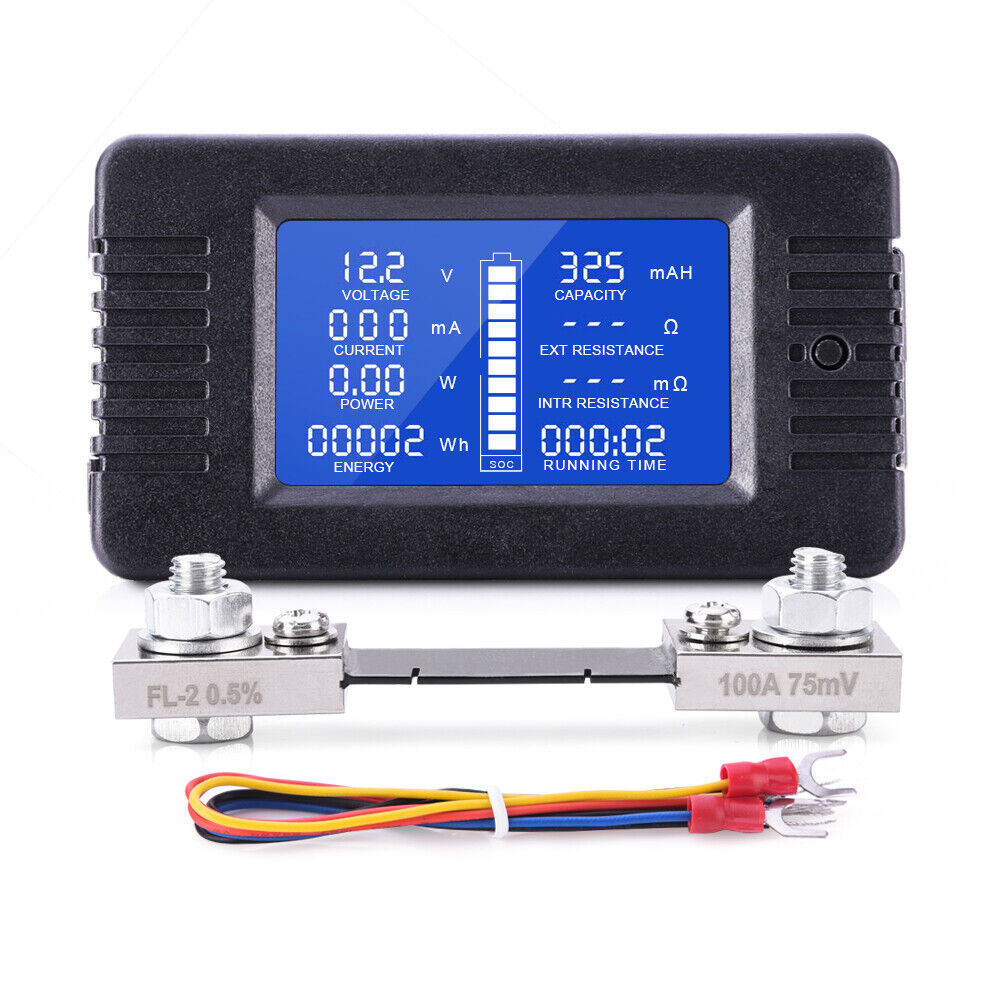 LCD Digital Display DC Battery Monitor Volt Meter 0-200V Voltmeter For Car Solar