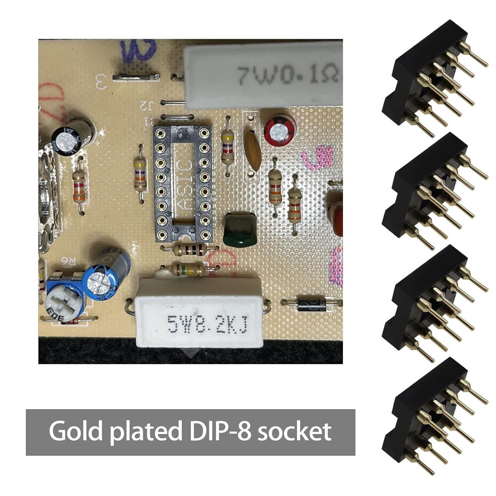 100PC 8 Pin DIP SIP Round IC Socket Adaptor Solder Type Gold Plated Machined USA