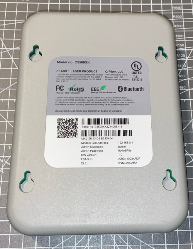 ✅ NEW ✅ Quantum Fiber C5500XK SmartNID fiber wall mount modem -W/O Power Adapter