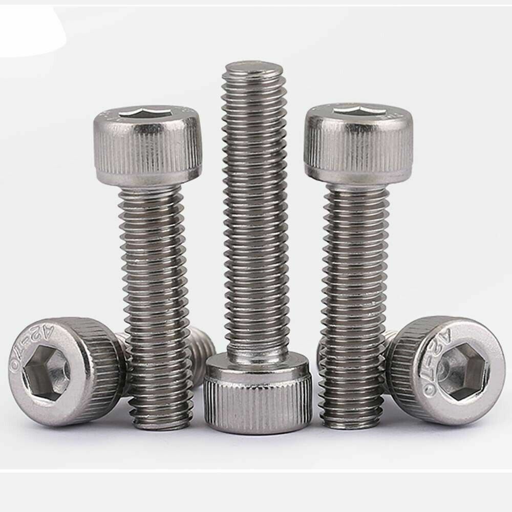 M4 x 75mm 304 Stainless Steel Hex Socket Head Cap Screws Allen Hex Bolts DIN 912