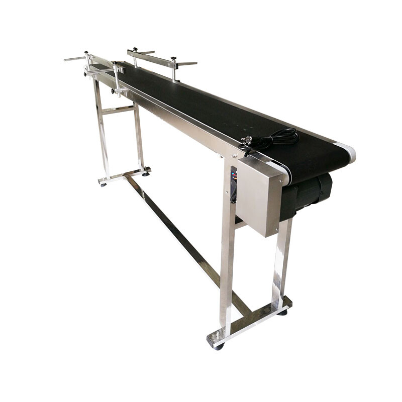 110V 60W 70.8*7.8» Double Guardrail PVC Belt Conveyor Transfer Shipping Machine