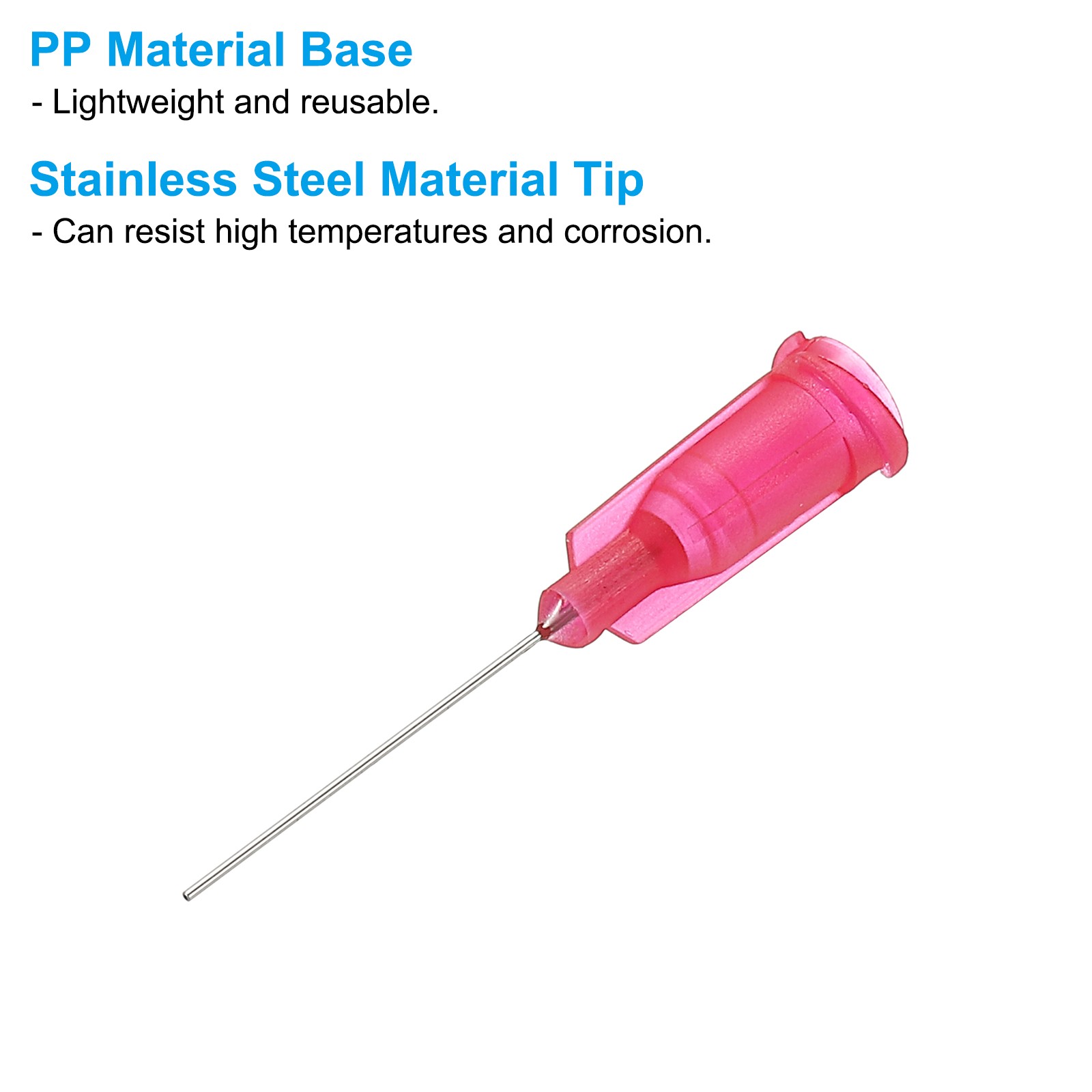25Ga Dispensing Needles, 68PCS 1inch Blunt Tip Dispensing Needle, Red