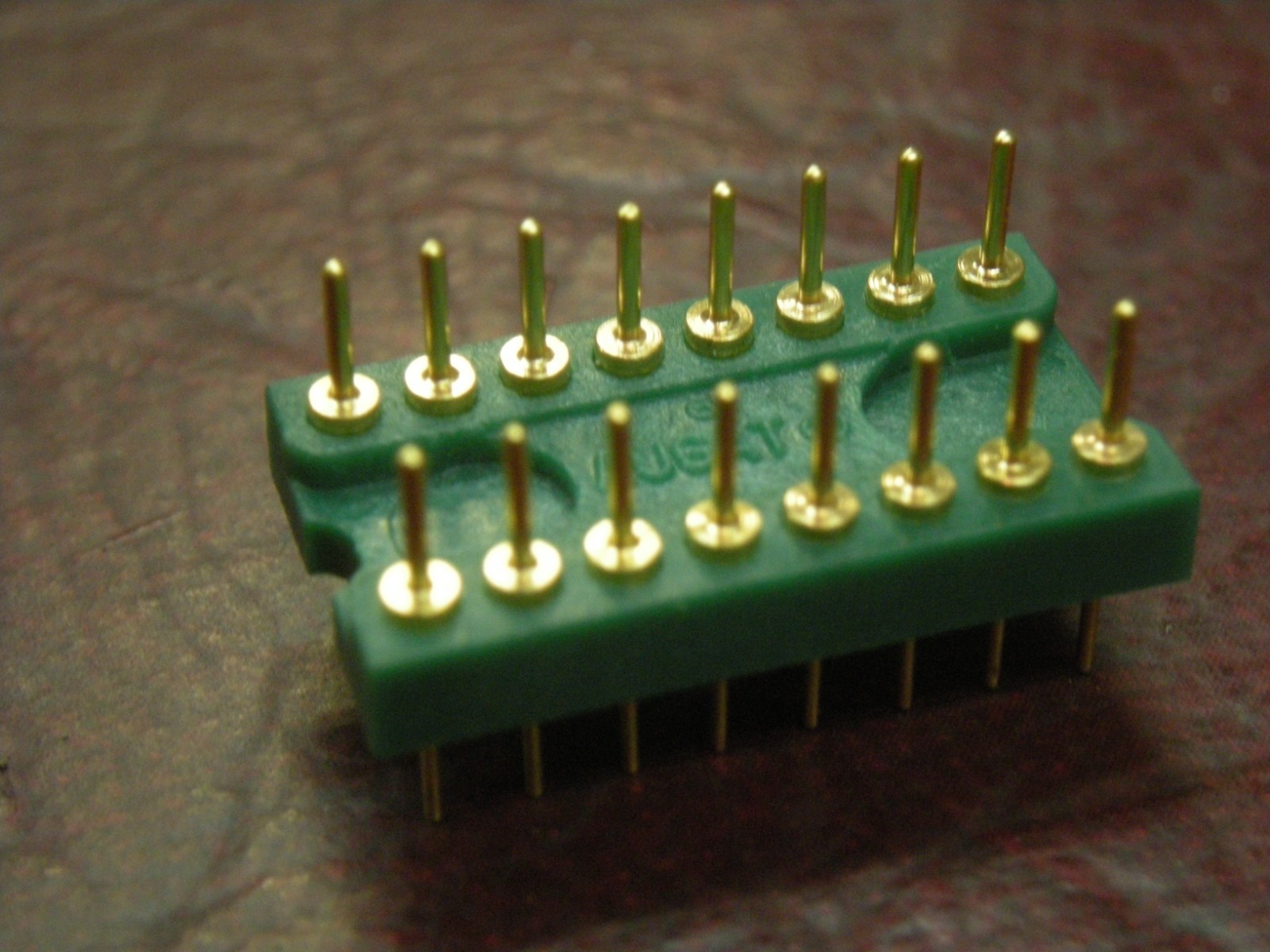 2 Pcs: AUGAT 16 Pin Dip Header, Machined Gold Plated Pins, NOS