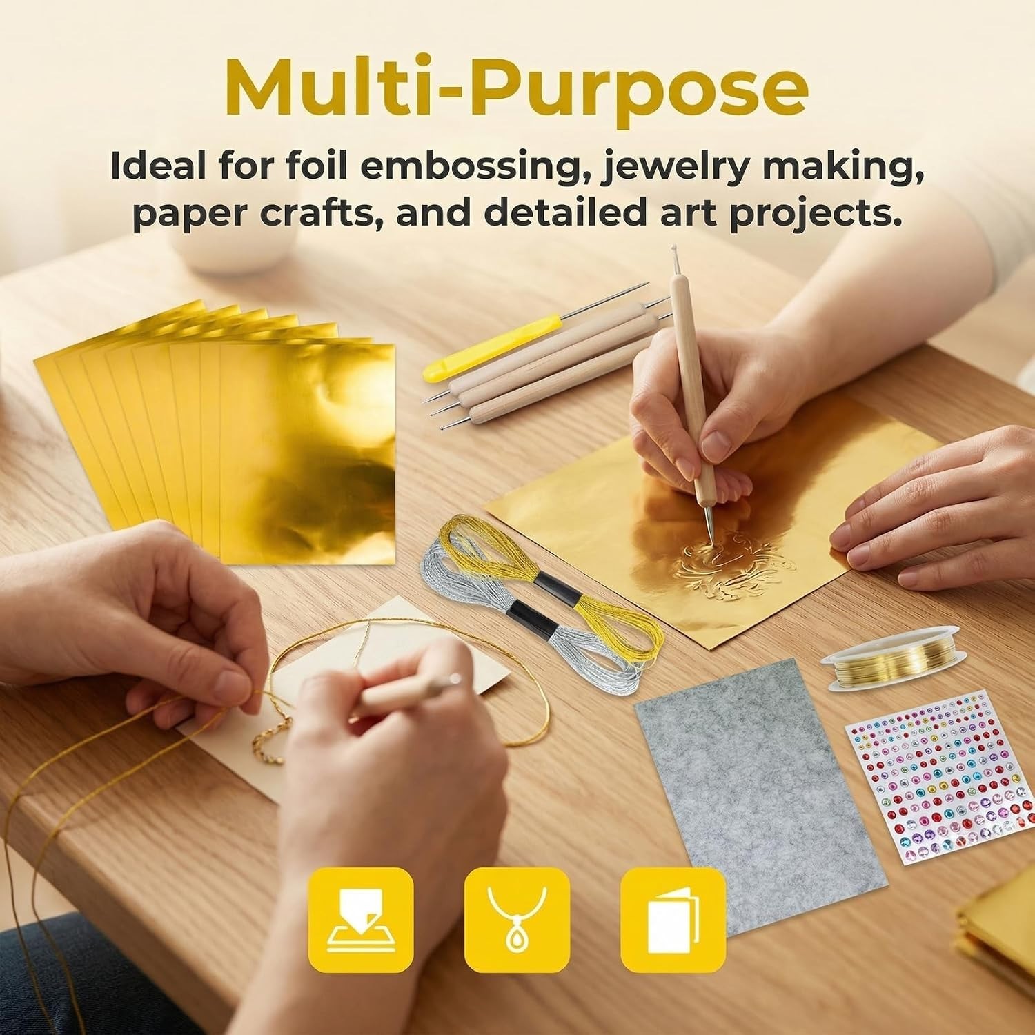 Metal Embossing Foil Sheets Kit – 30 Sheets for Artistic Decorations & Gifting