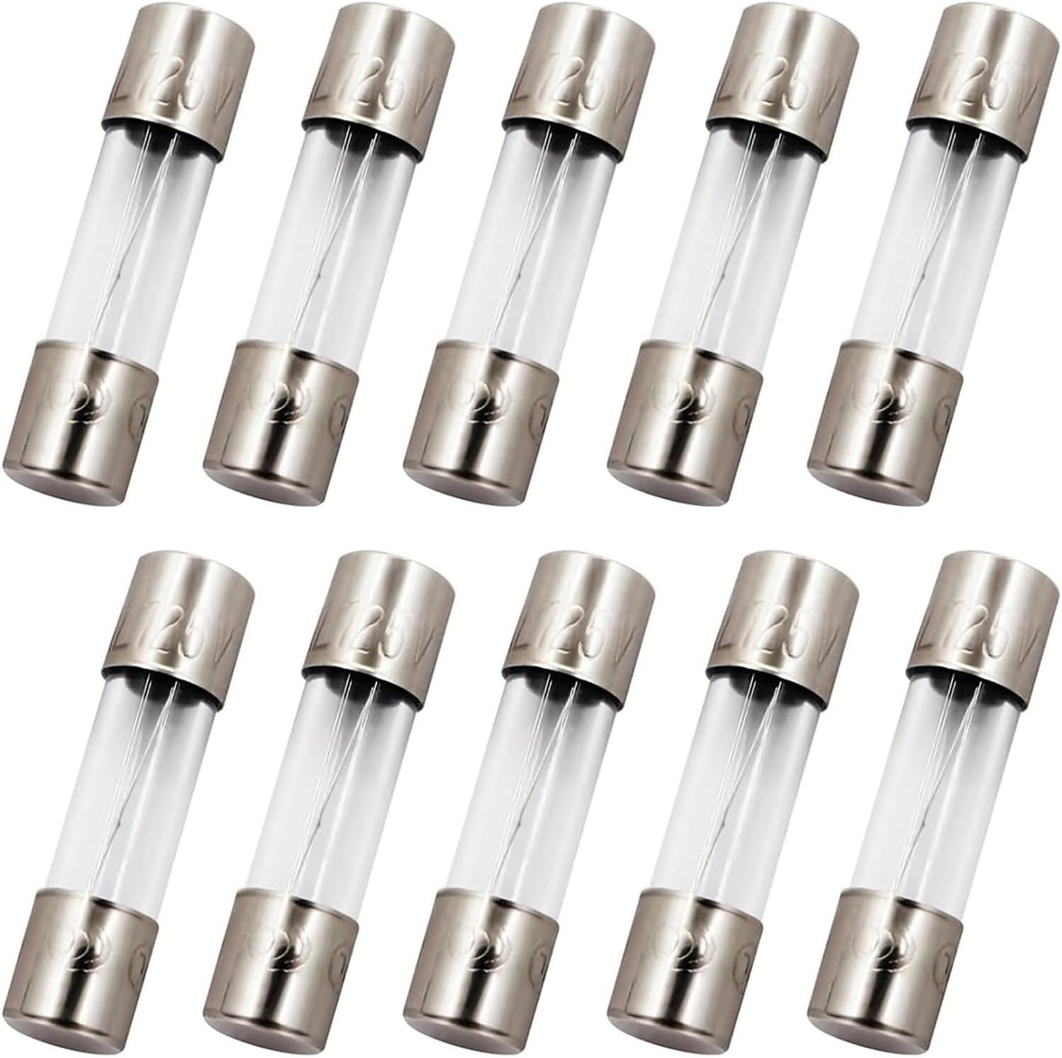 10 Pack F3AL Fast-Blow Fuse 3A Max 3Amp 125V Glass Fuses 0.2 X 0.78