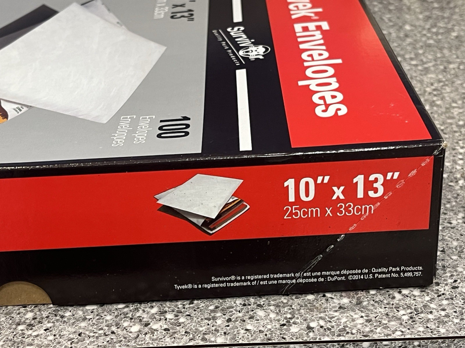Quality Park Tyvek Envelopes 10″ x 13″ White, Box Of 100 #R1580 Brand New
