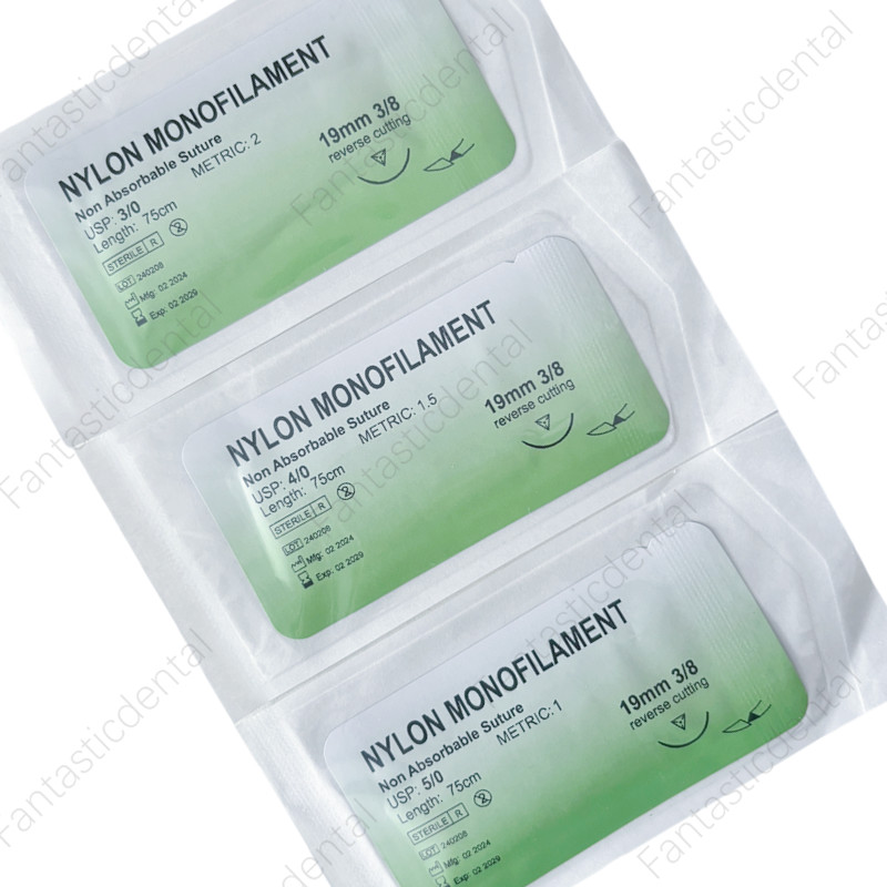 Dental Surgical Sutures Reverse Cut Suture Metric 1.5 Nylon Monofilament USP
