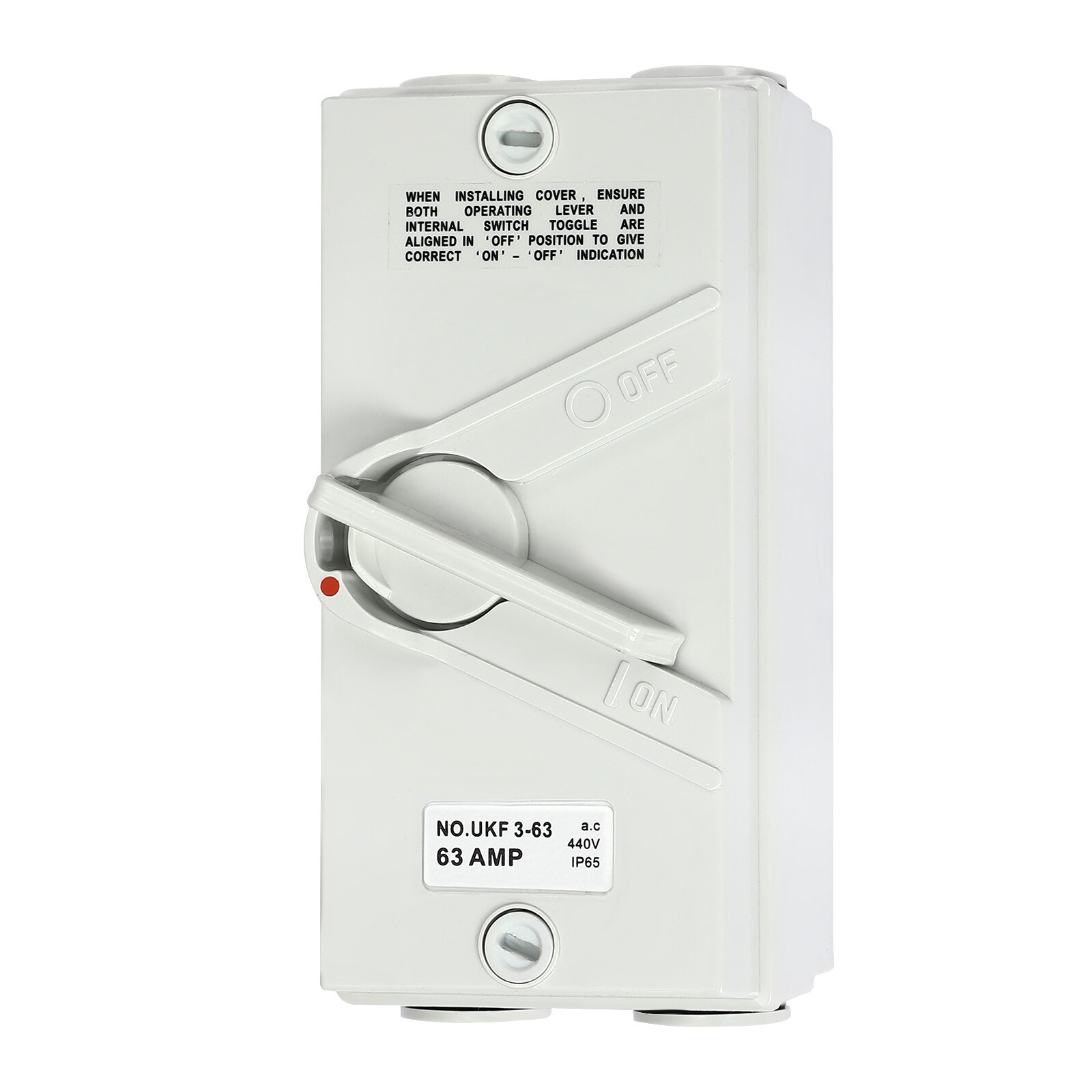 3-pole Waterproof Isolating Switch Three-phase Wall Mounted 63A 440V 3 Way USA