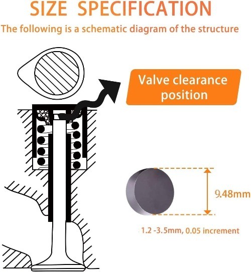 Adjustable Valve Shim Refill Kit – 1.70mm, 1.75mm, 1.80mm, 1.85mm, 1.90mm Sizes
