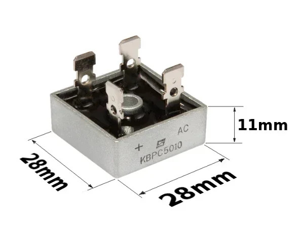 2PCS/5PCS Metal Case Single Phase Diode Bridge Rectifier KBPC5010 50A 1000V US