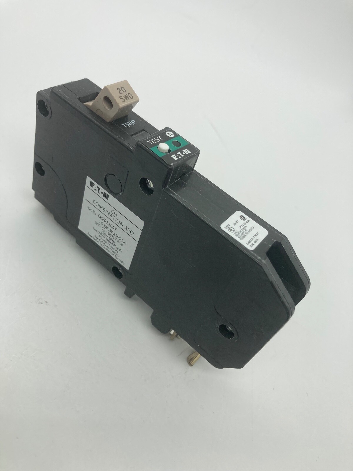 New Eaton CHFP120AF 20 Amp 1 Pole 120V Plug On Neutral Combination AFCI Breaker