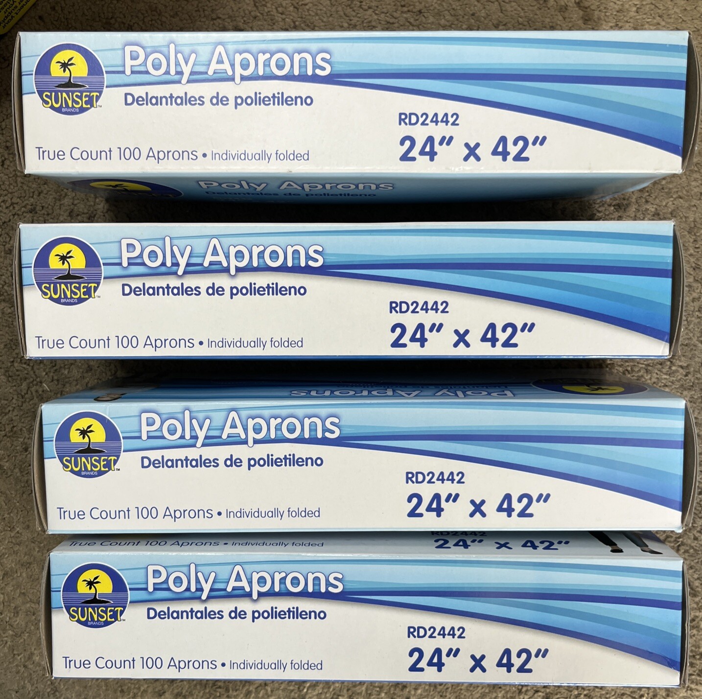 Disposable White Poly Aprons 10 Boxes (100 Count) 24″ x 42″ (4 BOX)