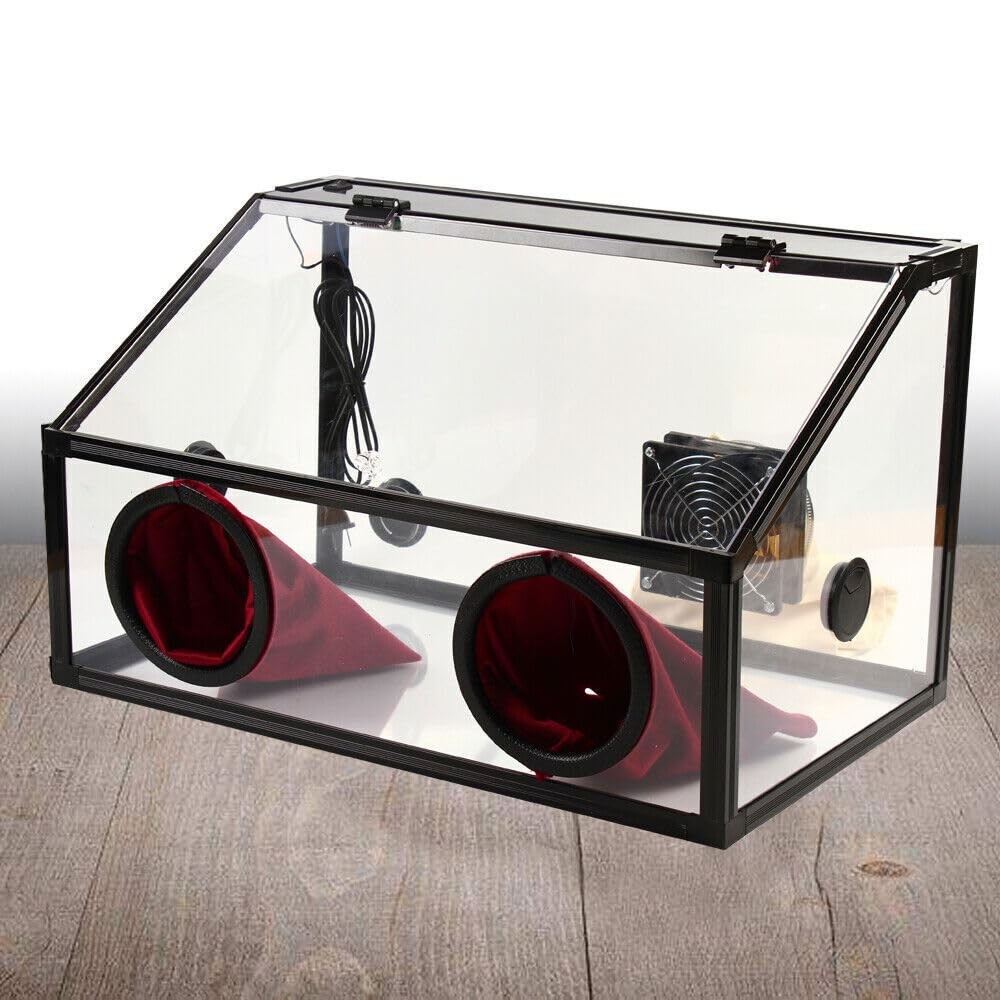 LYNICESHOP Fully Enclosed Electric Grinding Table Polisher, Dust Black Or Red