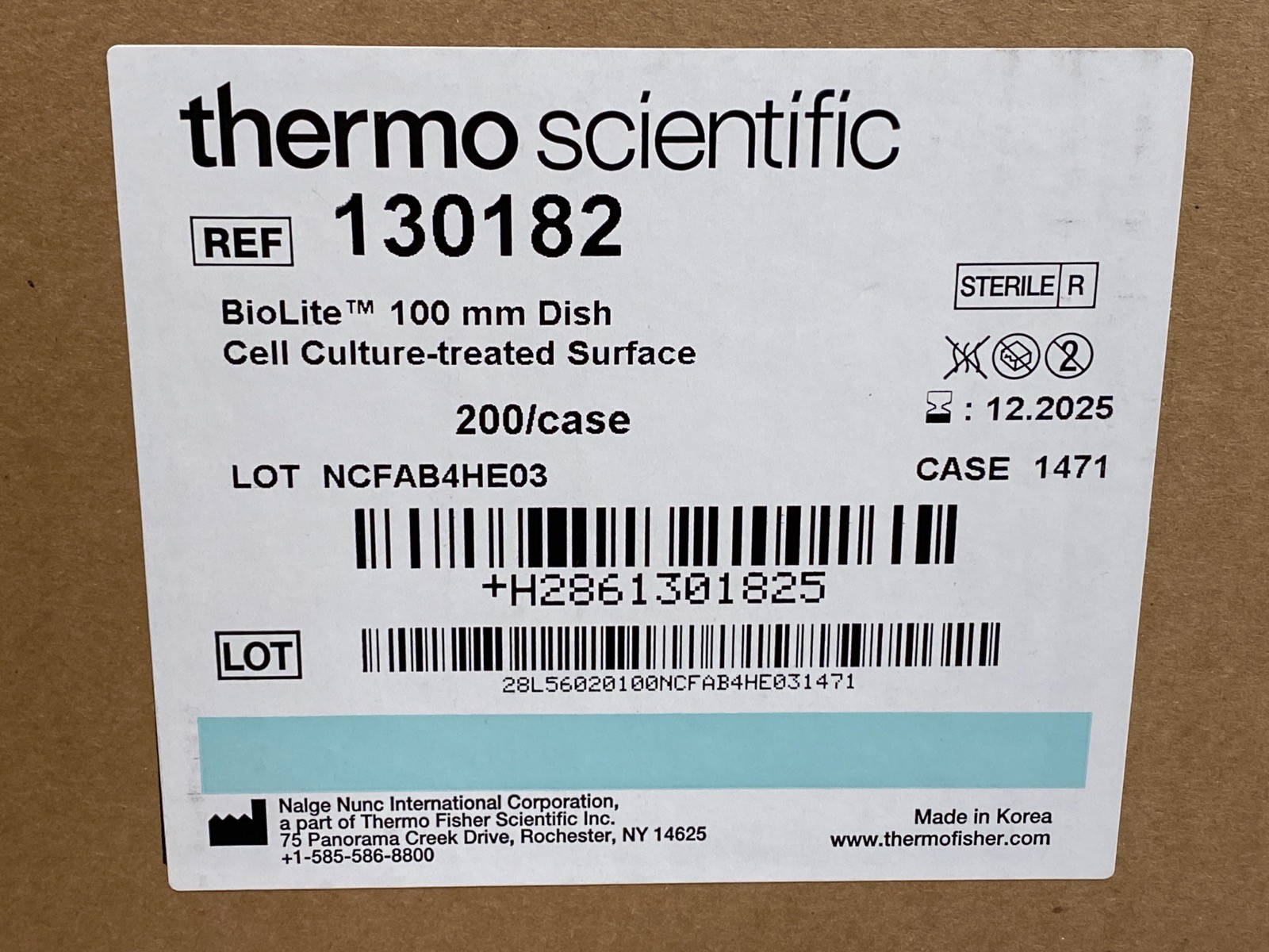 (200/Cs) THERMO BioLite 100mm x 20mm Cell Culture-Treated Petri Dishes 130182