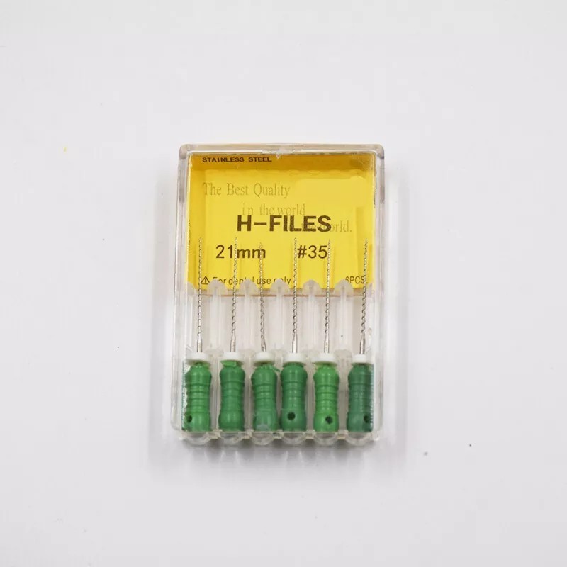 6 Pcs/Pack Endodontic Dental Endo Stainless Steel Root Canal H-Files 21/25/31mm