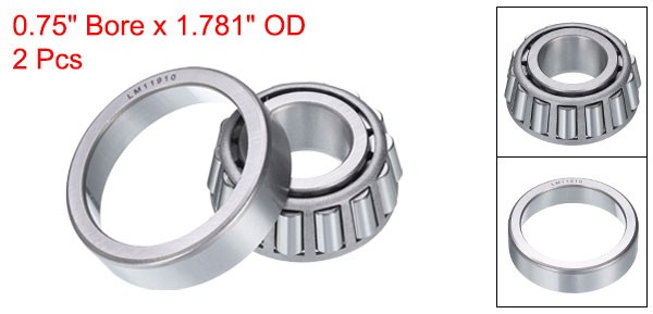 4pcs LM11949/LM11910 Tapered Roller Bearing Cone and Cup, 0.75″ Bore x 1.781″ OD
