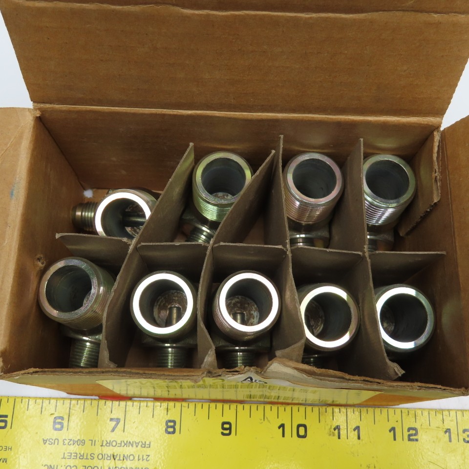 Aeroquip 2024-12-6S 3/8″ (-6) JIC Male x 3/4 (-12) NPTF Male Adaptor Lot Of 9