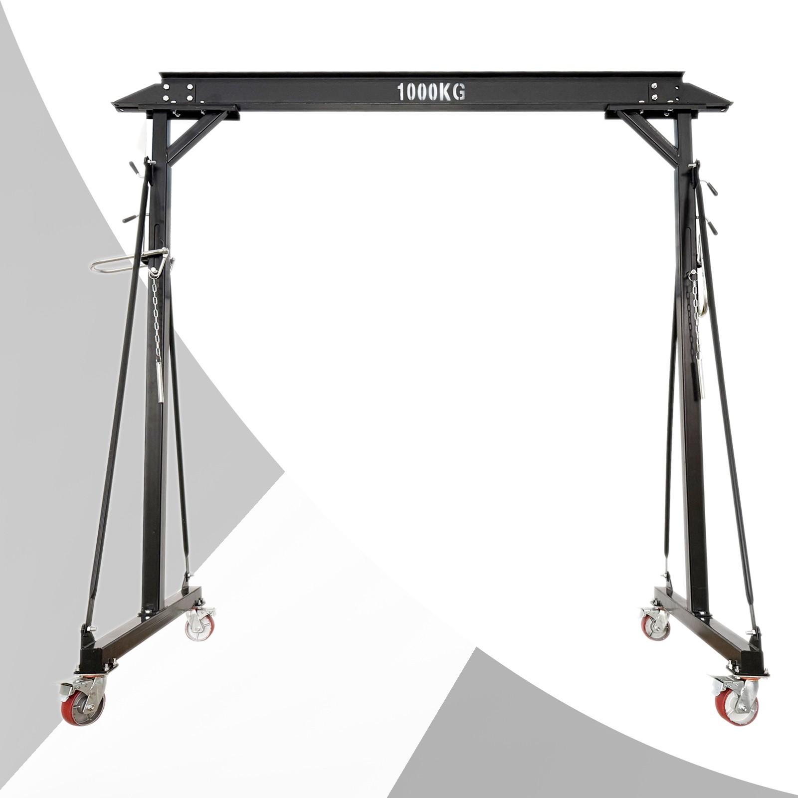 1T/ 2204LB Capacity Portable Mobile Gantry Crane 2.4-3.6m/94.5-141.7» Height