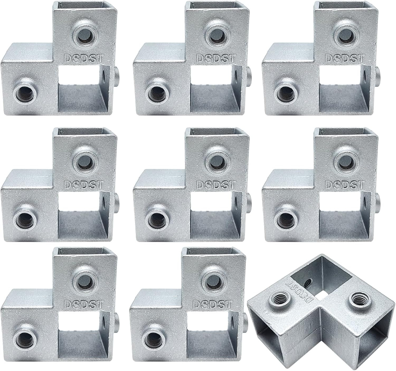 8 Pcs 25mm Aluminum Alloy 4-Way Square Tube Connectors for Structural Support