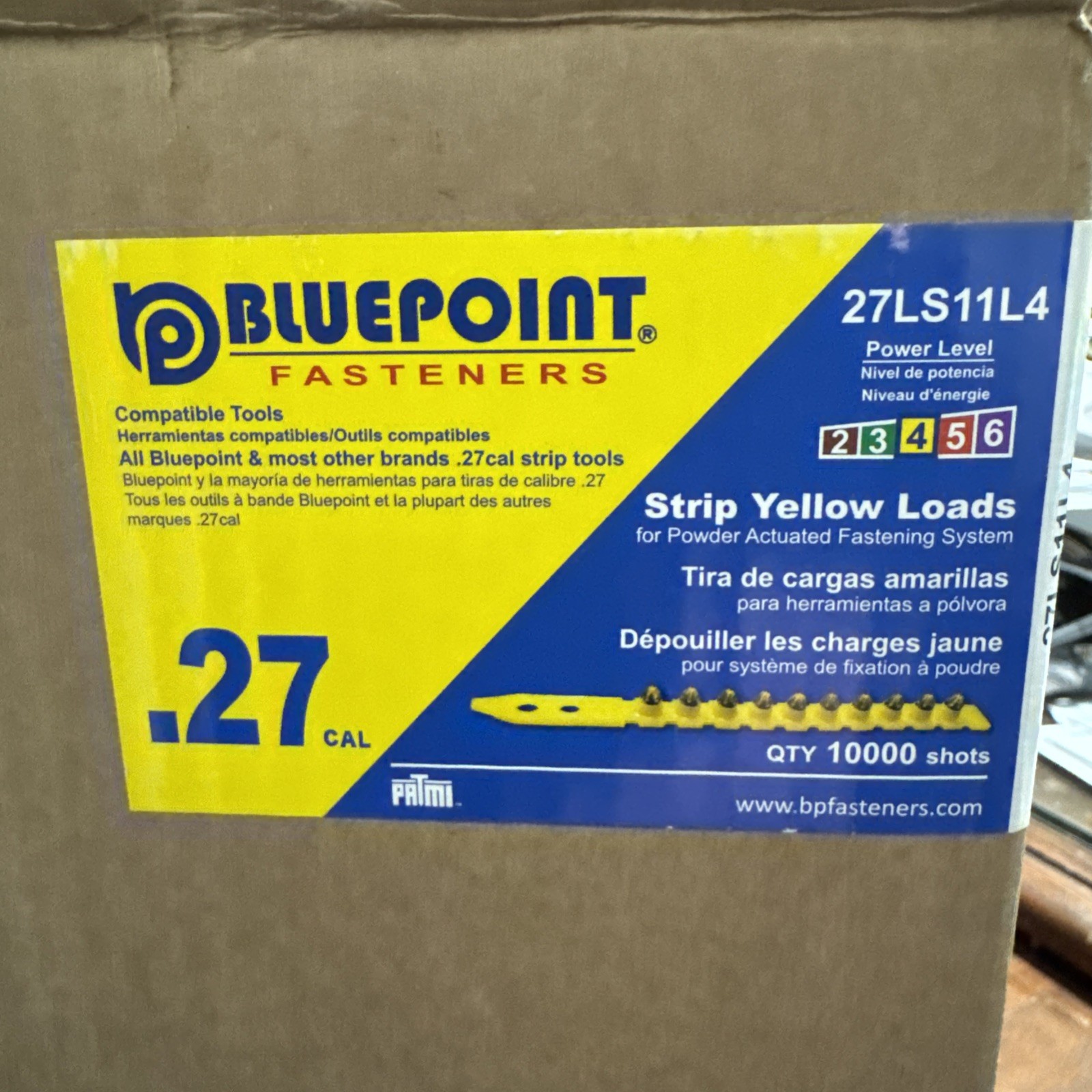 100-10 Pack Bluepoint 27LS11L4 .27 Caliber Level 4 YELLOW Strip Powder Loads