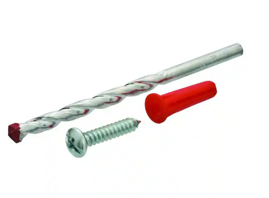 201PC #10-12 x 1 in. Plastic Conical Anchor Kit with Hex head Sheet Metal Screws