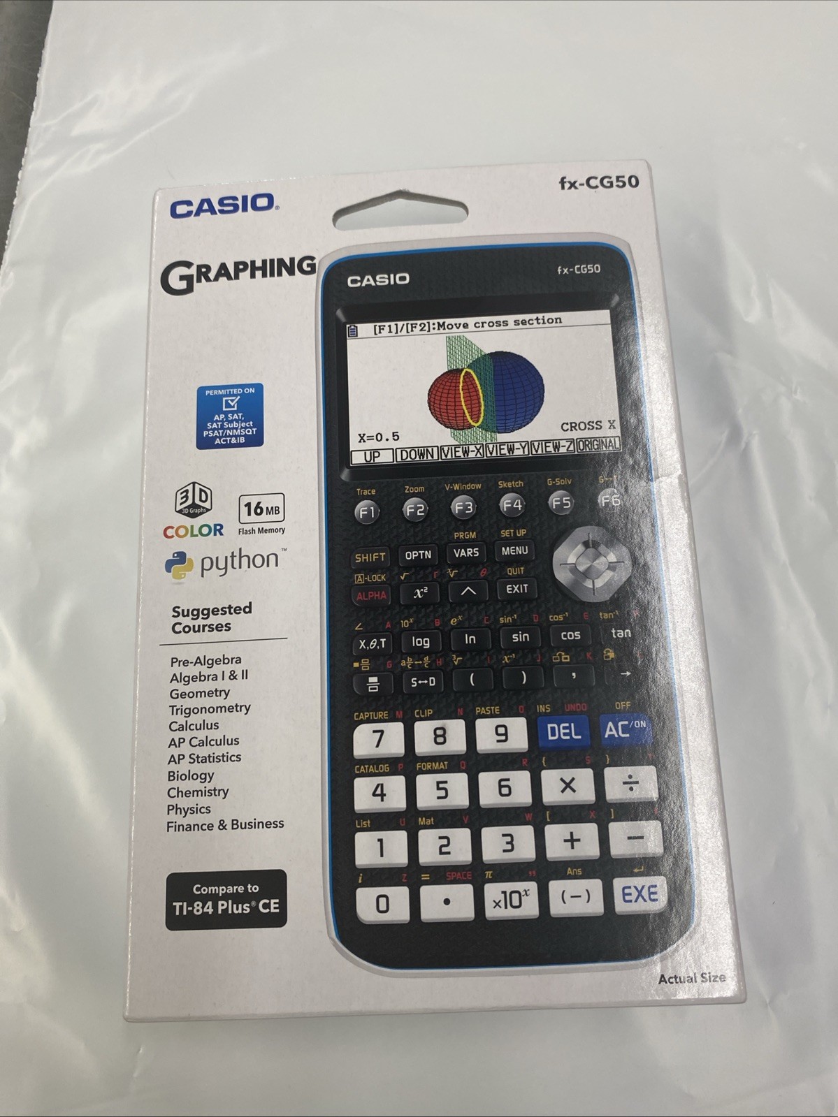 Casio FX-CG50 High-Resolution Python 3D Color Graphing Calculator – Black New