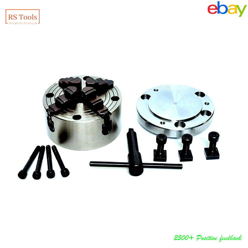 Rotary Table 4″/100mm With 100mm 4 JAW Independent Chuck USA RSTOOLS