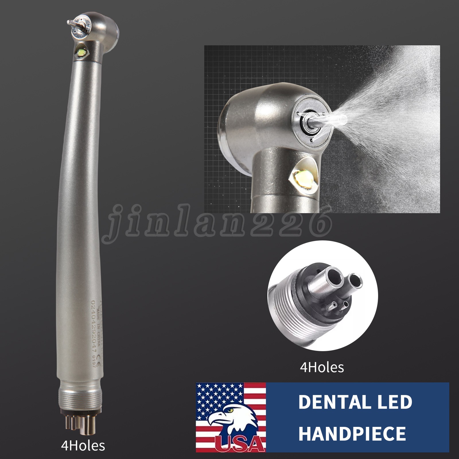 Dental LED E-Generator Fiber Optic High Speed Handpiece 4 Hole NSK Style