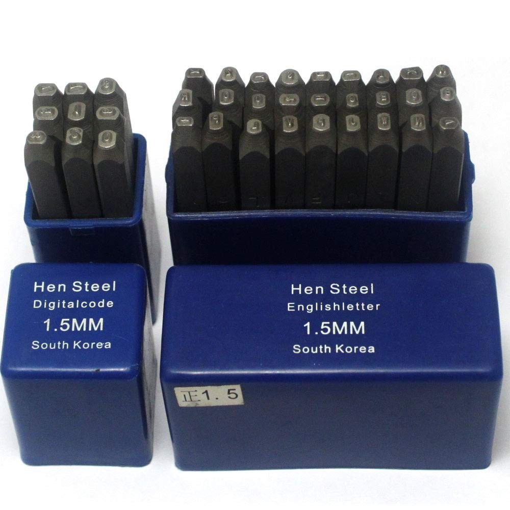 Oudtinx Number and Letter Stamp Set (36 Piece Punch Set/A-Z & 0-9) Industrial Gr