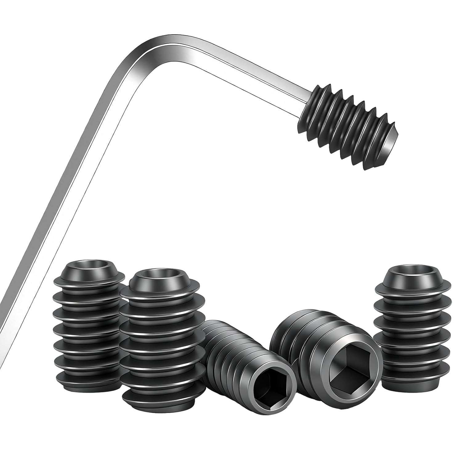 240 Pcs 22 Sizes Black Set Screw Assortment Kit, SAE Allen Head Grub Screws for
