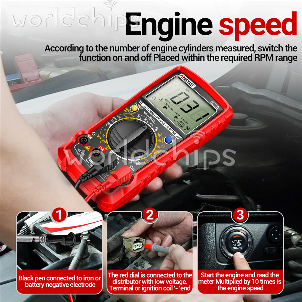 SZ26 Digital Multimeter 0-1000V 1999 Count AC/DC Car Overhaul Diode Resistance