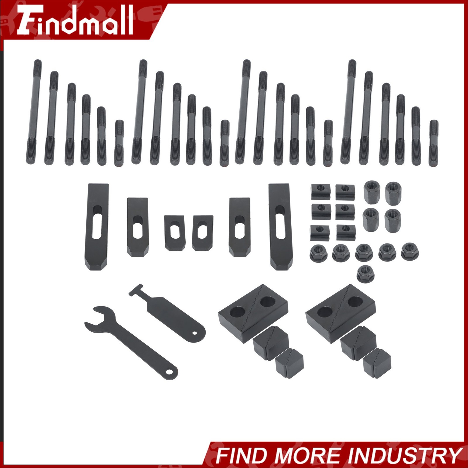 Findmall 5/8 Inch T-Slot Clamping Set 60pcs 1/2″-13 UNC Thread Industrial Grade