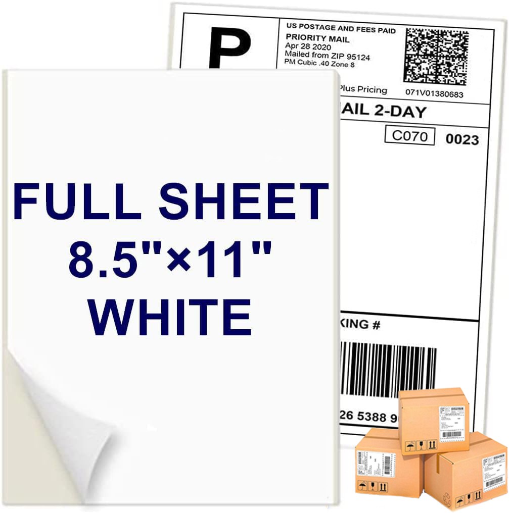 Full Sheet Shipping Labels 8.5×11 Self Adhesive Blank Paper for Laser/Inkjet