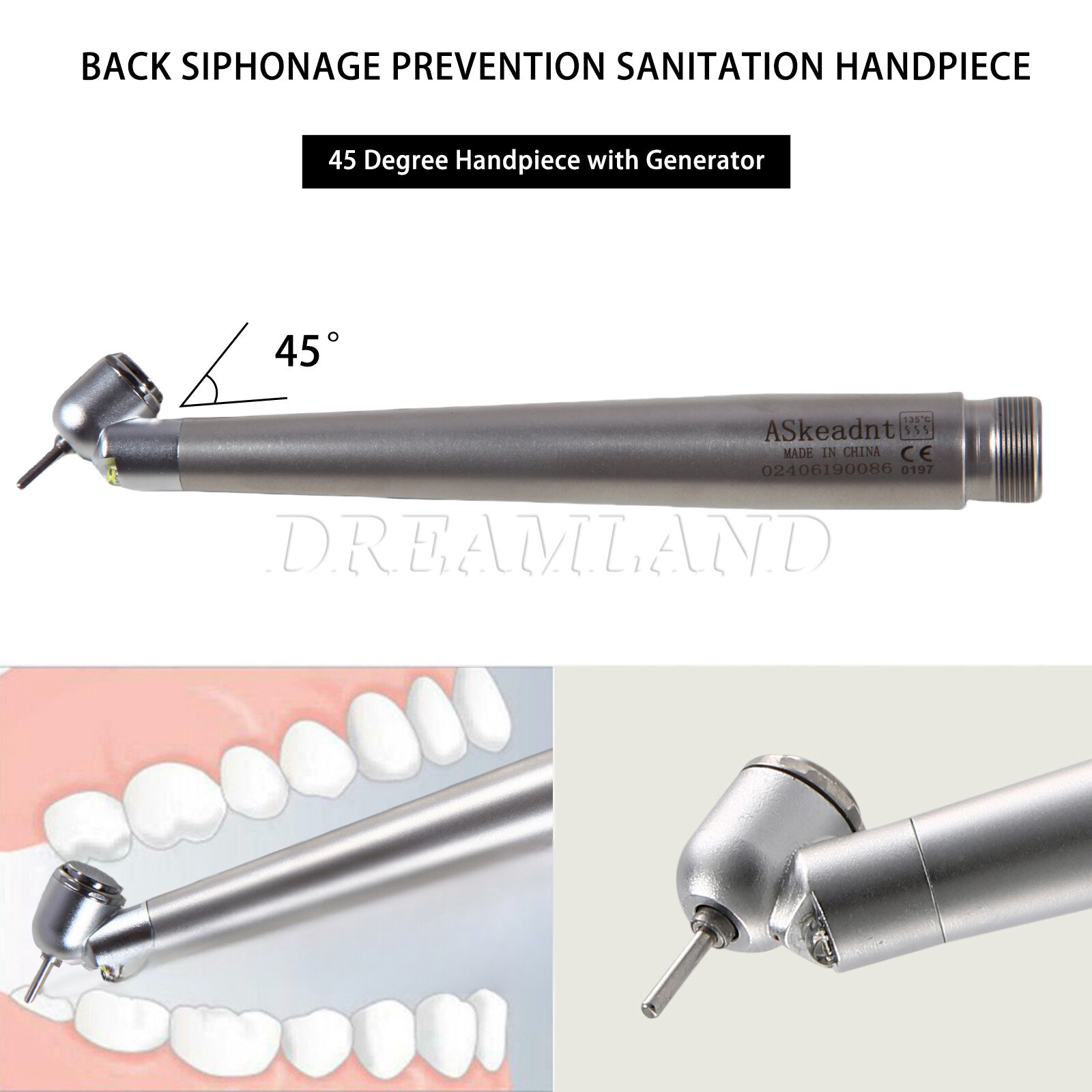 45° Surgical NSK PANA MAX Style Dental Pieza de mano alta velocidad 2Hole Borden