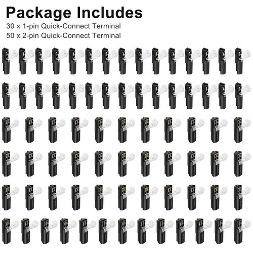 80X Quick Wire Connectors No Strip No Tape Reusable Clamp Terminal for LED Strip