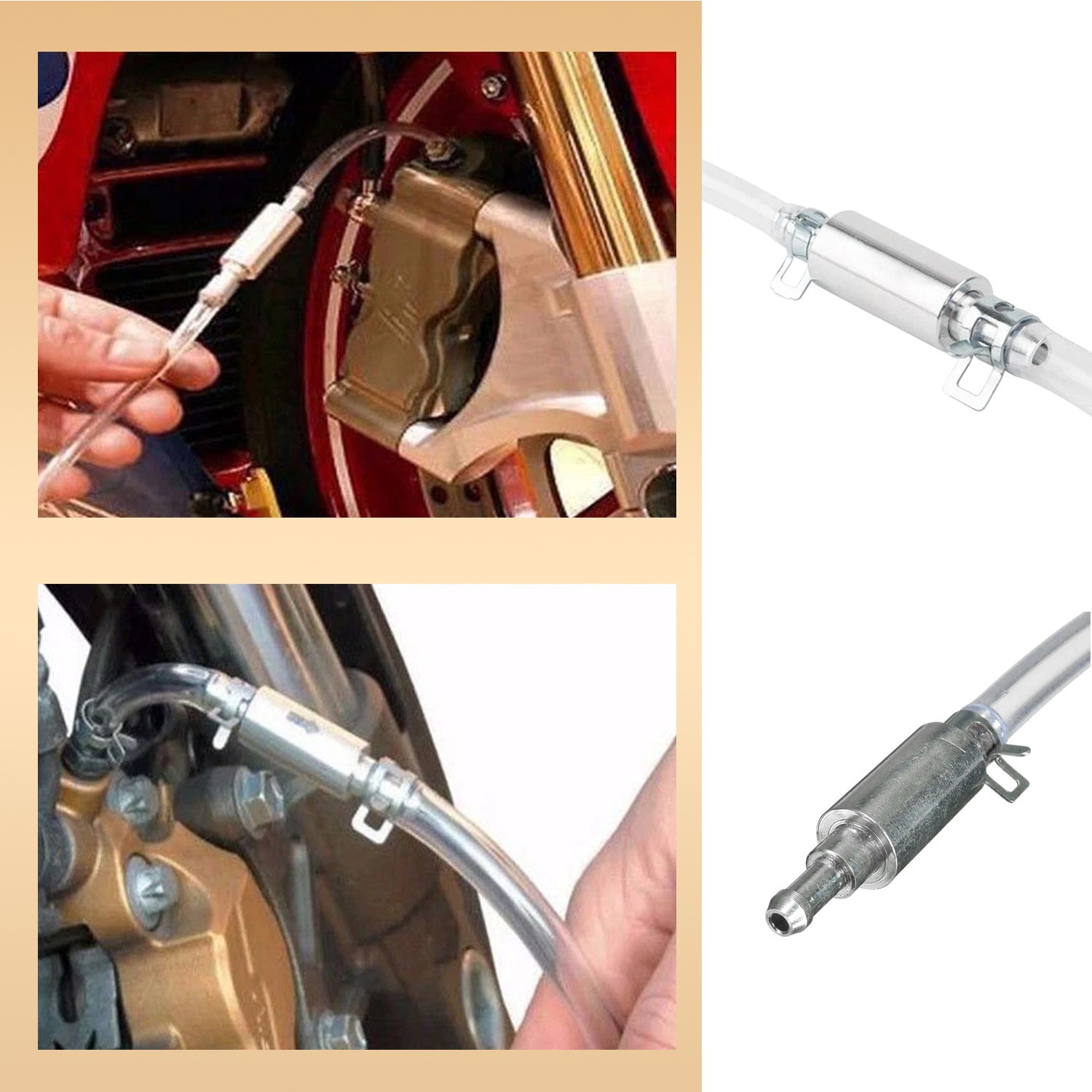 Brake Bleeder Hose- One Way Check Valve Tube Bleeding Tool for Motorcycle Clutch