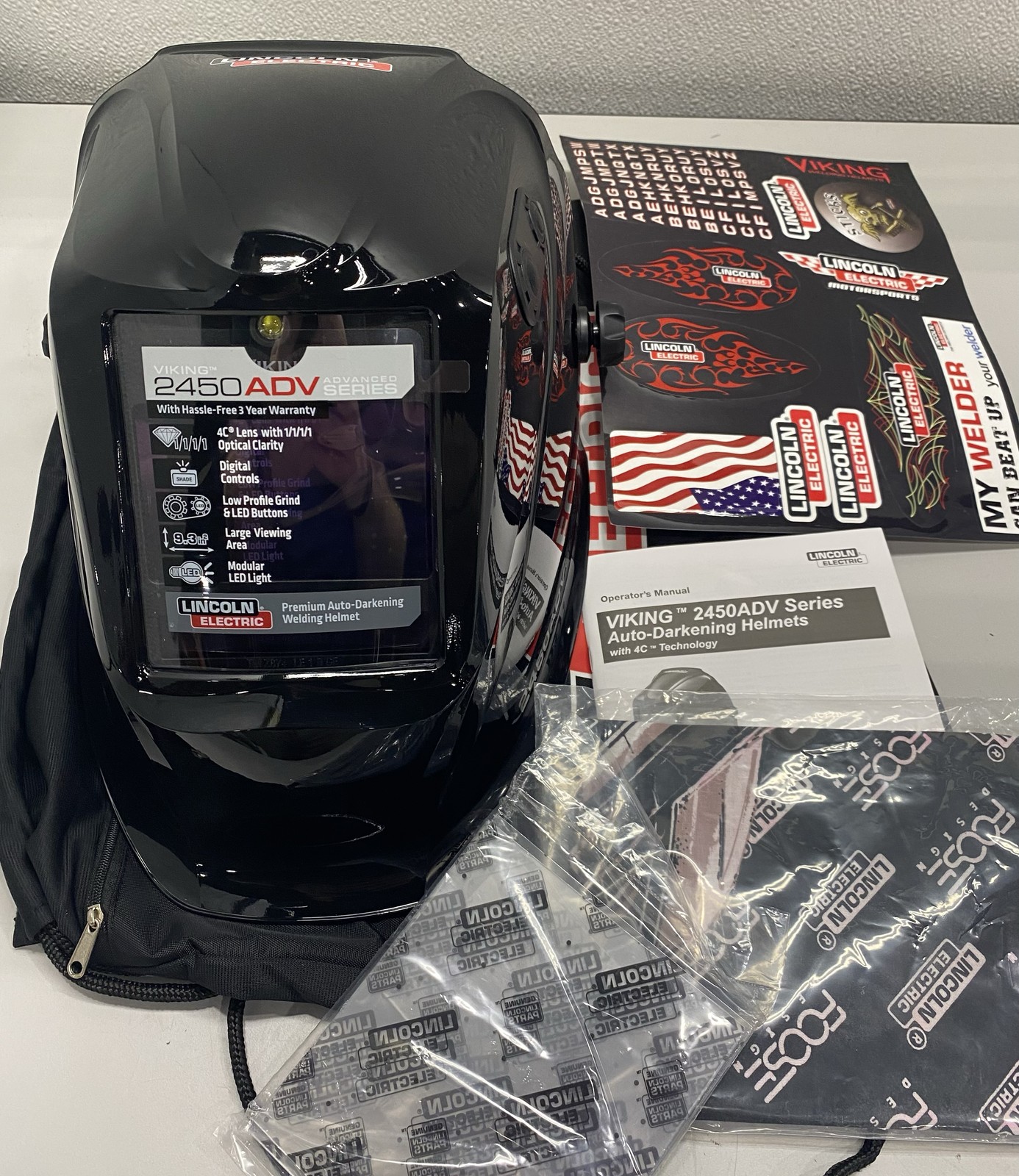 Lincoln Electric Viking 2450 ADV Series Black Welding Helmet With LED – K3028-5