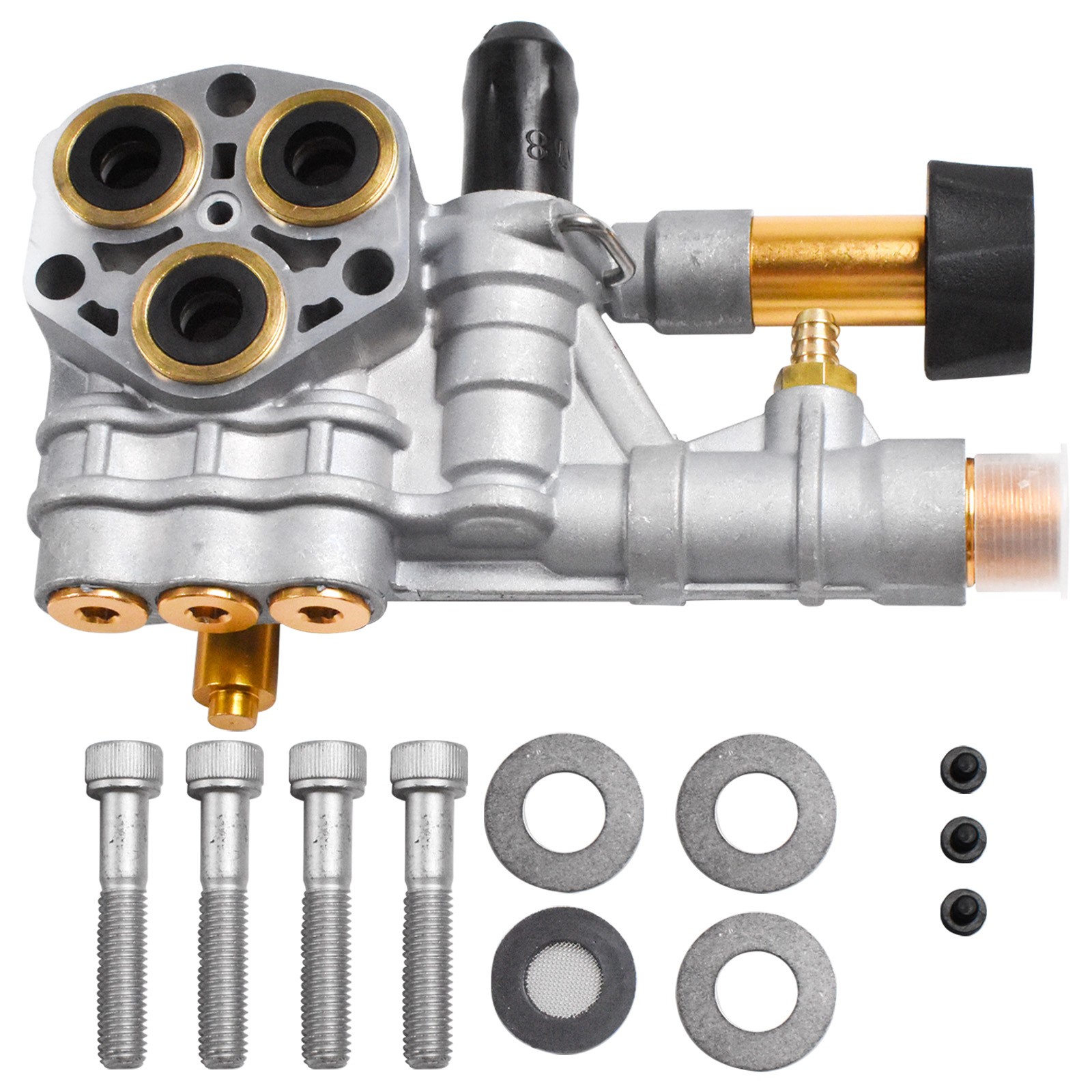 Pressure Washer Pump Manifold Kit 7108366 With Mounting Bolt Washer Pump Sliver