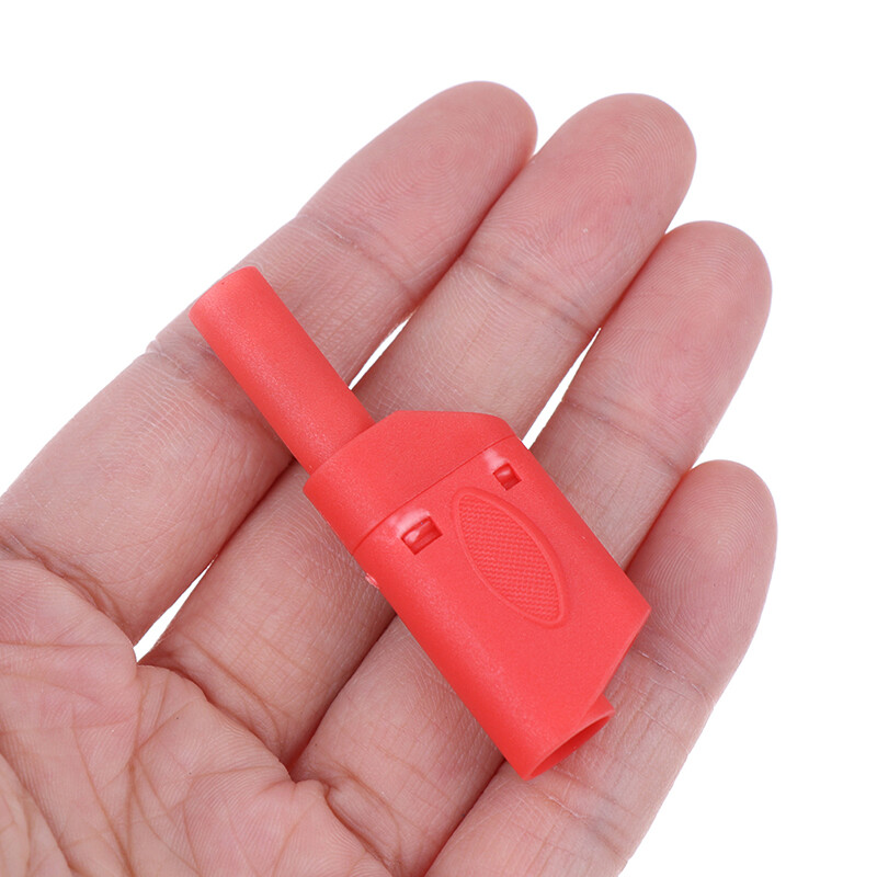 20x Shrouded Fully Insulated Safety 4mm Male Stackable Banana Plug Connector NEW