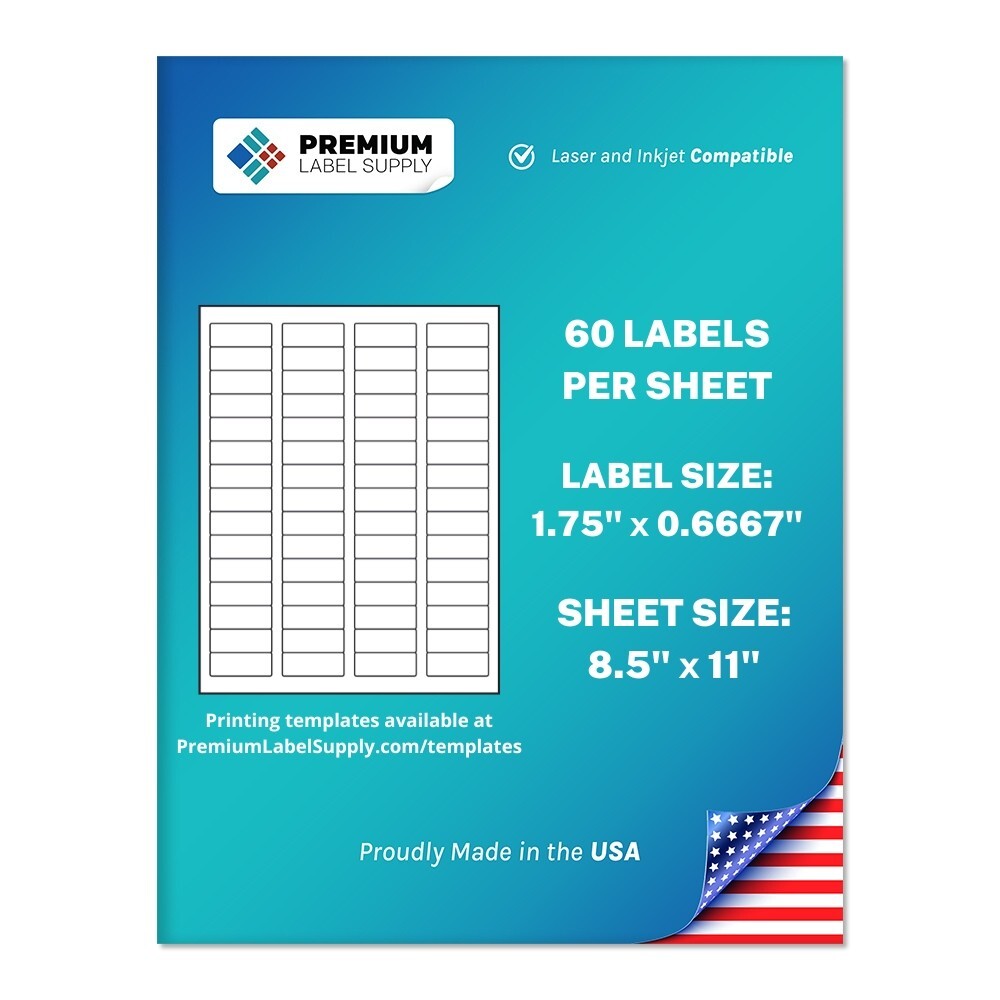 6000 Premium 1-3/4″ x 2/3″ Self Adhesive Return Address Labels 60 per sheet