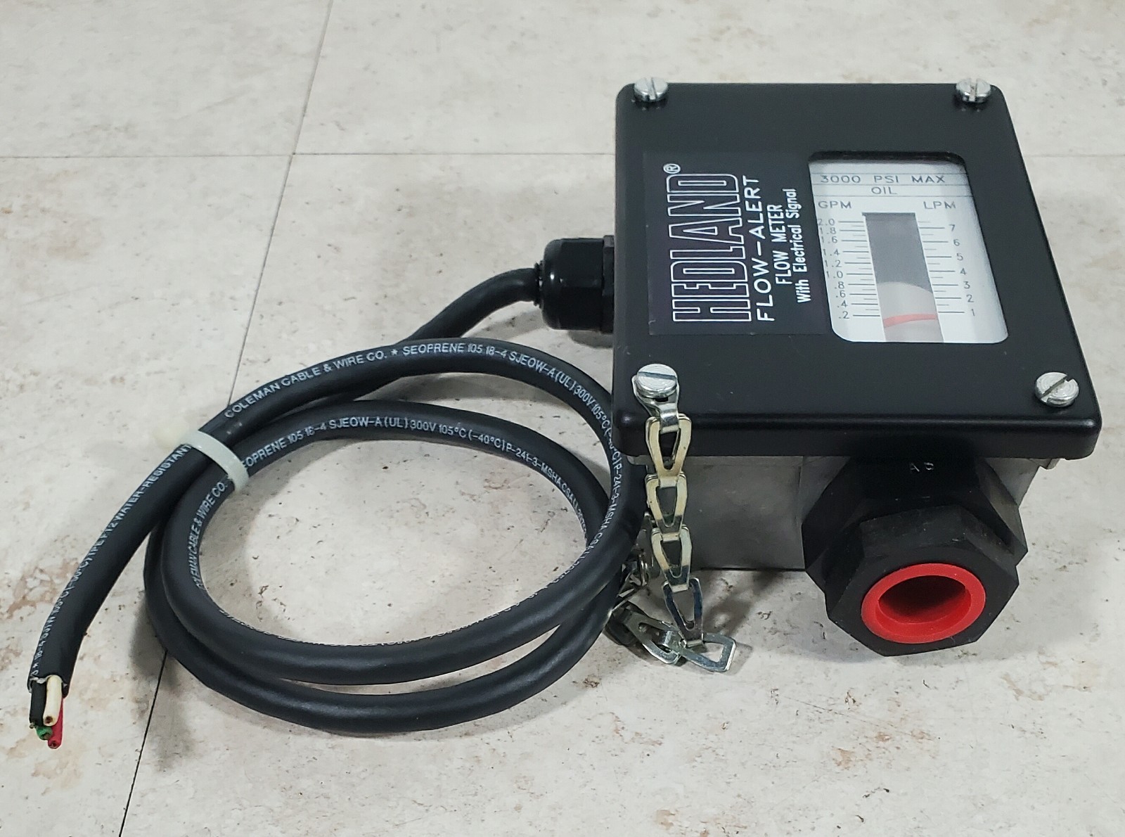 Hedland Flow-Alert Flow Meter w/ Electrical Signal, 3000 PSI Max Oil