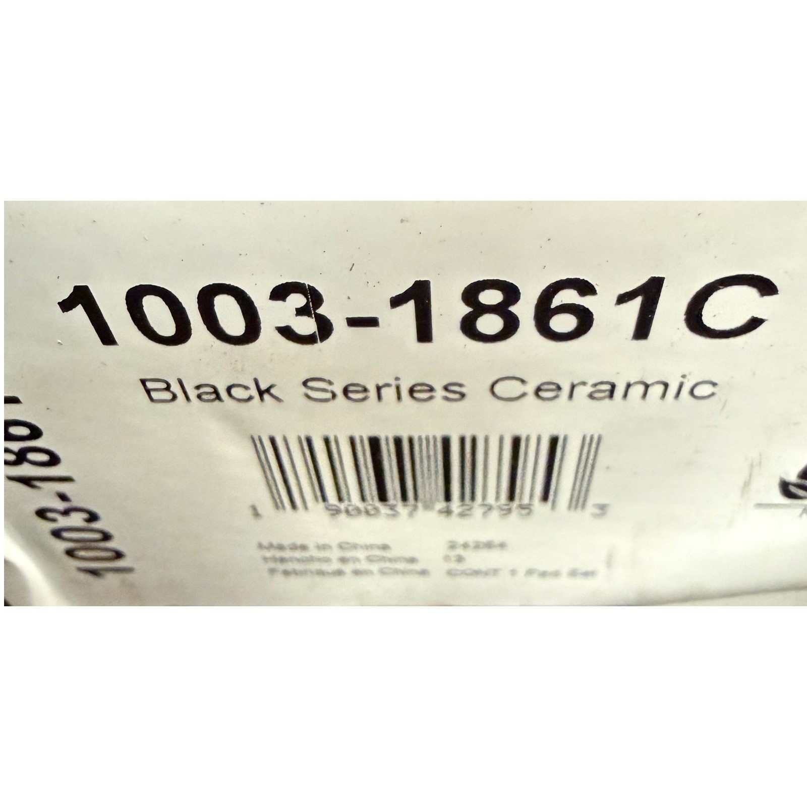 Black Series Ceramic Front Brake Pads 1003-1861C 16-25 Jaguar 18-21 Land Rover