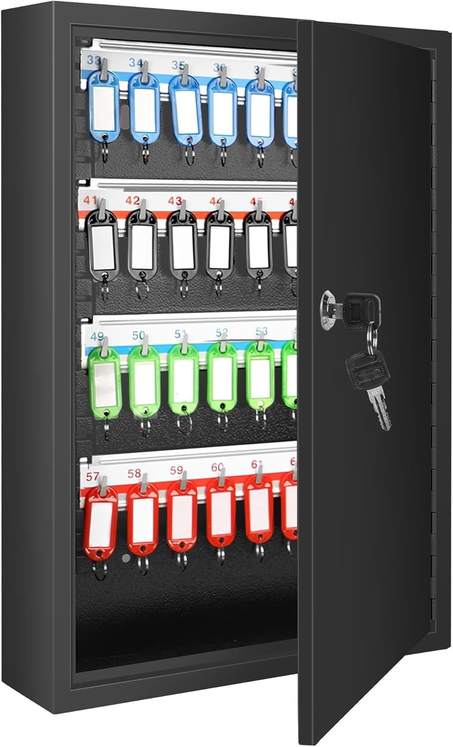 Key Box Cabinet, Wall Mount 64/100 Position Metal Locking Key Cabinet Organizer