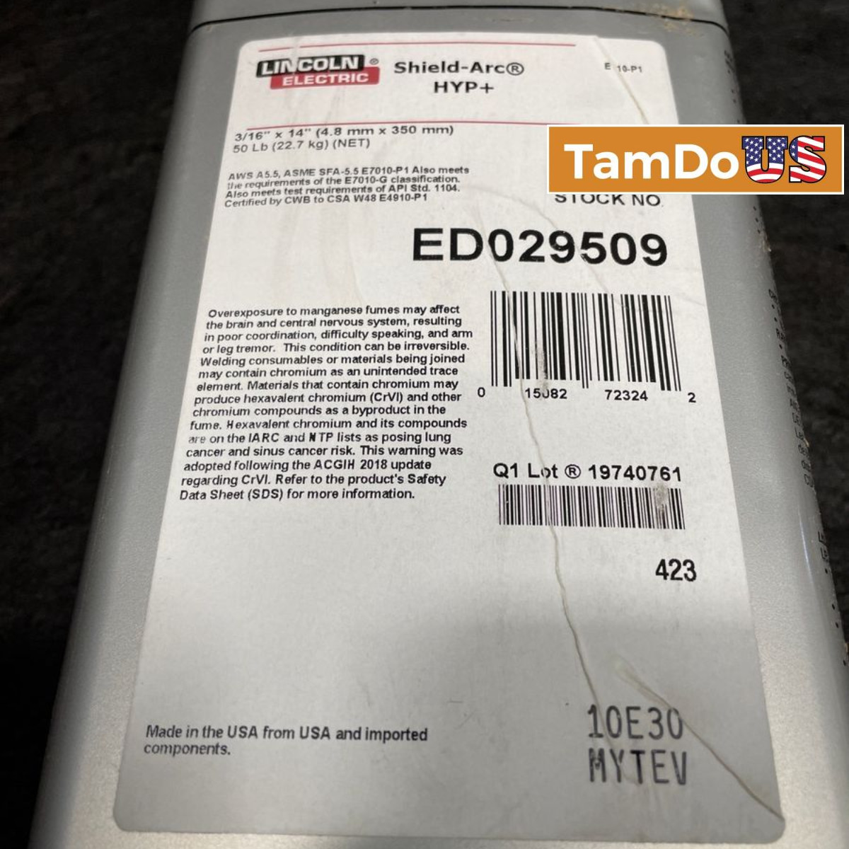 Lincoln Electric Shield-Arc HYP+ 3/16″ Stick Welding Electrodes 50 Lb ED029509