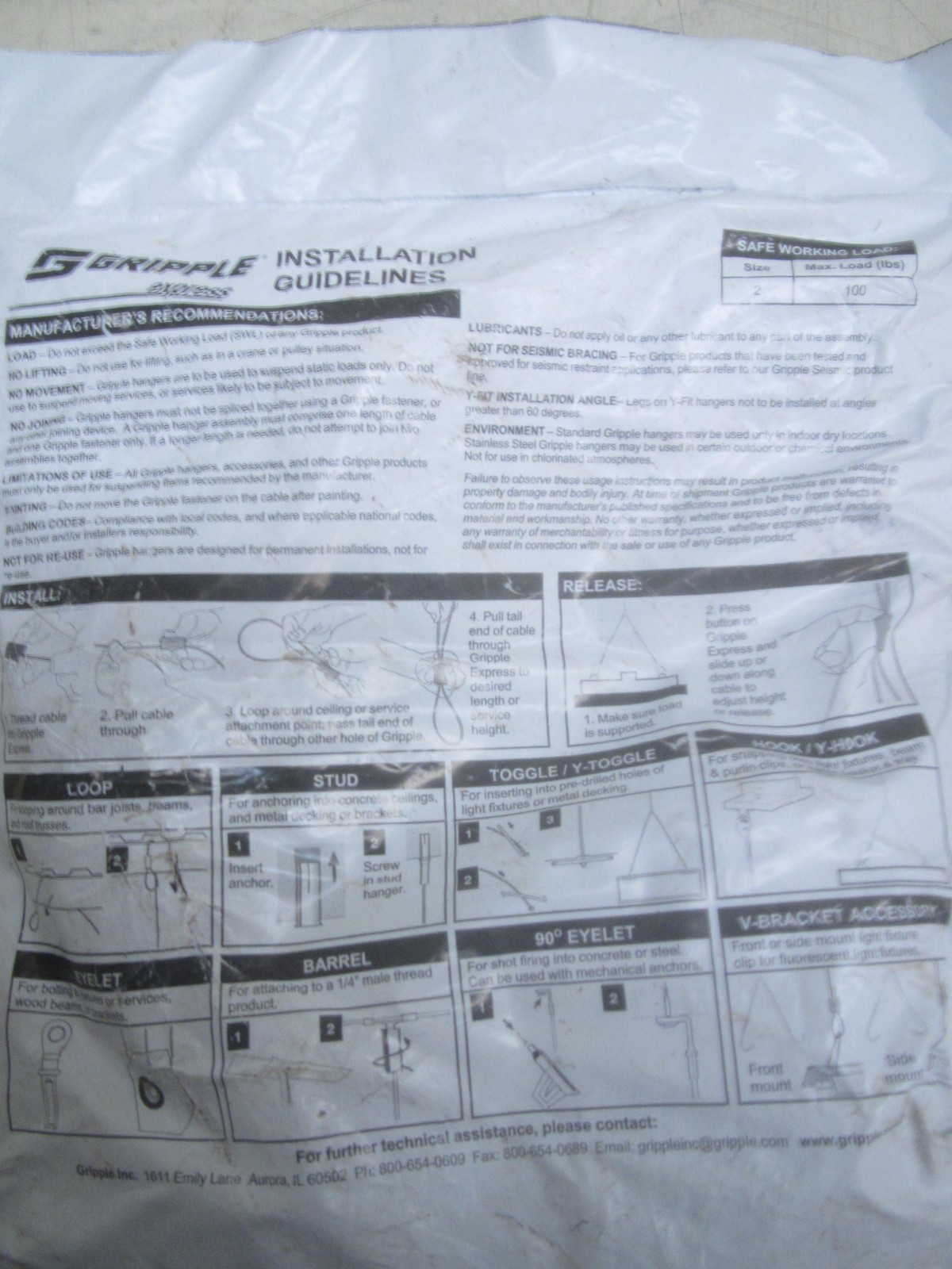 Pack Of 10 Gripple Wire Hanger 15 Ft Lengths 1/4 inch P/N: 90831-15