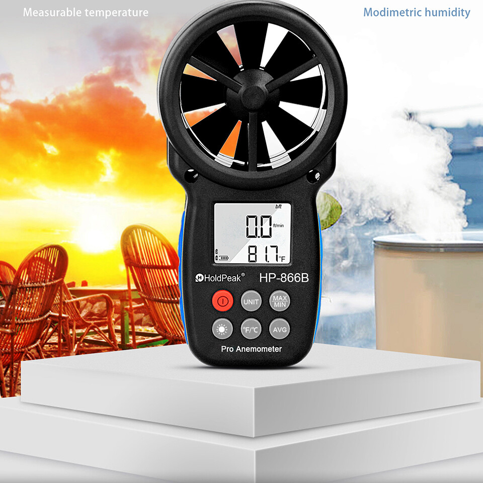 Digital Anemometer 67.1mph 113°F Backlit LCD Wind Chill Portable Outdoor
