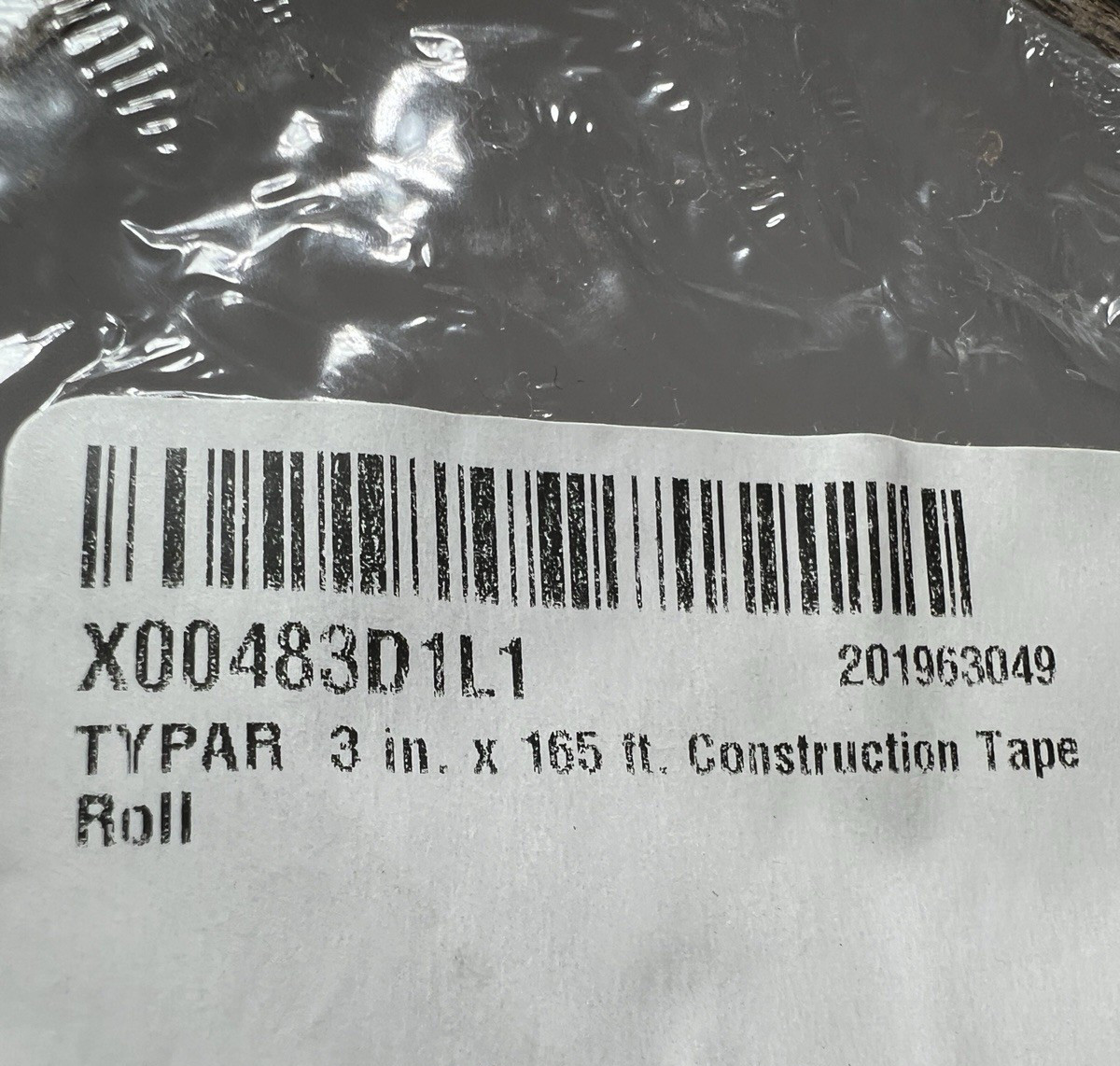 TYPAR 3 in. x 165 ft. Construction Tape Roll # XHWTPTAPE-007
